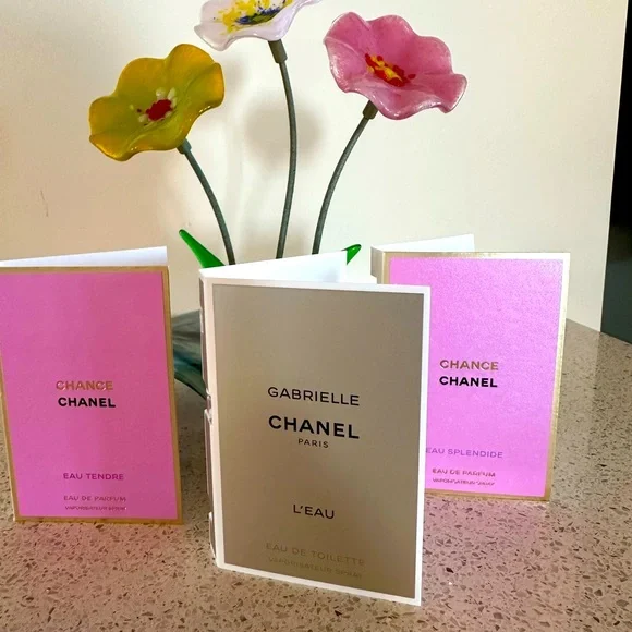 NWT Chanel Fragrance Trio with Pink, Gold, and Purple Accents - Picture 3 of 16